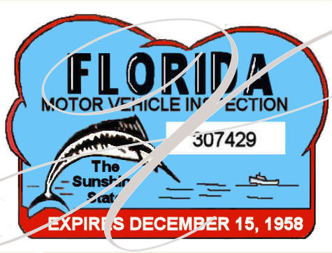(image for) 1958 Florida Safety Check Inspection Sticker